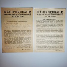 1943 Nuremberg Opera Playbills Orpheus & Die verliebte Station WWII German Opera picture