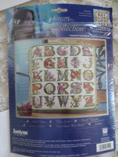 Opened JANLYNN Platinum Collection FLORAL ALPHABET Cross Stitch KIT - 14
