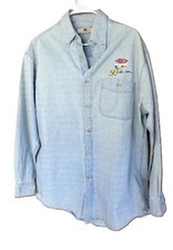 Nascar Dupont Jeff Gordon #24  Blue Long Sleeve  Men's Denim Shirt M VTG picture