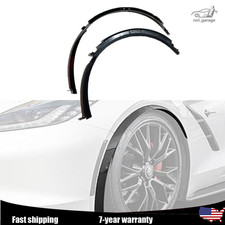 1 Pair Glossy Black Front Wheel Trim Fender Flares Kit For Corvette C7 2014-2019 picture