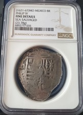 Mexico, 8 Reales (1621-67), Philip IV NGC, Fine Details, Design Certificate picture