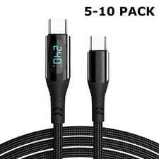 5-10 PACK Super Fast Charging 240W Type-C USB-C Braided Cable LED Display 3- 6FT picture