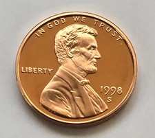 Blazing Gem Proof 1998-S Lincoln Cent     picture