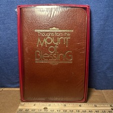 VTG 1955 Thoughts From the Mount of Blessing Pacific Press Leather SEALED 4”x6” picture