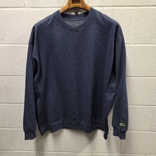 Daily Drills Butter Navy Blue Oversized Cotton Crewneck Sweatshirt  L XL 27x30 picture