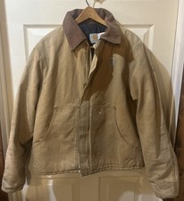 Vintage 2001 Carhartt J02 BRN Arctic Traditional Jacket 46 Tall Distressed USA picture