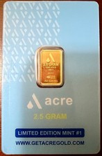 2.5G .999 Gold Acre Bar in Assay picture
