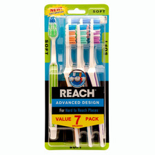 REACH Advanced Design Adult Toothbrush Soft 7 Count Pack picture