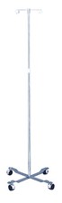 NEW Rolling 2-Hook 4-Leg Chrome Plated IV Stand Pole Wheeled I V Poles I.V. Cart picture