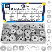 290Pcs Flat Washers, 304 Stainless Steel Fender Washers Assortment, 15 Different picture