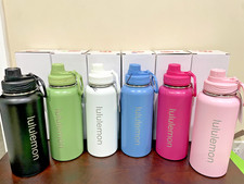 Lululemon Back To Life Sport Water Bottle Stainless Insulated 32 oz Lid Gift NEW picture