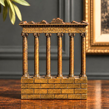 Amazing Miniature 19th Century Antique Grand Tour Bronze Temple of Saturn Statue picture
