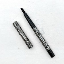 VTG Waterman 414 Eyedropper Fountain Pen Sterling Silver Filigree (No Nib) AS IS picture