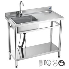 VEVOR Stainless Steel Utility Sink, Free Standing Single Bowl Commercial Kitc... picture
