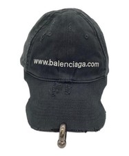 BALENCIAGA Bal.com Front Piercing Cap Black Size S picture