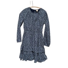 Crewcuts Dress Girls 14 Blue Floral Long Sleeve picture
