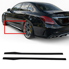 Pair Gloss Black Side Skirt Extension For 2015-2021 Benz W205 C300 C43 C63 AMG picture