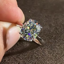Certified 3.50 Ct Oval Cut White Solitaire Diamond in 925 Silver Engagement Ring picture