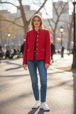 NWT Talbots Women's Red Short Wool Peacoat - Color: Red Pop - Sizes 2-14 picture