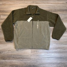 Uniqlo Fleece Mens Large Full-Zip Jacket Pullover Two-Tone Olive Green picture