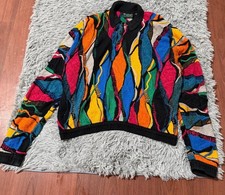 VTG Coogi Australia XL Colorful 3D Knit Sweater Y2K Biggie  picture