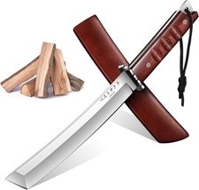Japanese Fixed Blade Knife - Tanto Knife with Wooden Sheath picture
