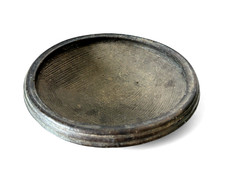 Antique Rustic Primitive Blackware Pottery Grinding Bowl picture
