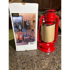 V&O Supreme No. 80 Red Kerosene Hurricane Lantern Vintage Style Oil Lamp New picture