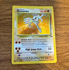 Pokémon TCG WOTC Fossil Hitmonlee 7/62 Holo Rare Holo Unlimited 60 HP 1999 picture