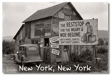 Vintage‑STYLE  ART 1930s RPPC-REST FOR THE WEARY-NEW YORK-FAUX PHOTO picture