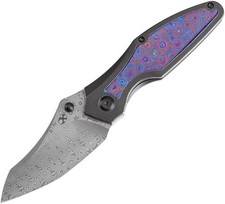 Kansept Knives Baba Yaga Framelock Timascus Folding Knife - Damascus steel picture