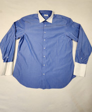 Brioni French Cuff Luxury Button Up Shirt Mens Large 18 picture