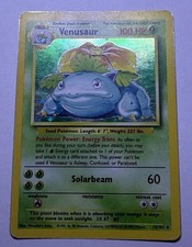 Pokémon TCG Base Set Venusaur Holo Rare 15/102 MP-DMG picture