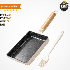 Ceramic Coating Square Japanese Tamagoyaki Omelette Small Skillet, Non-stick ... picture