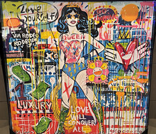 Rü Curated Exclusive Licensed Art Super Woman Abstract Multicolor Canvas (Only) picture