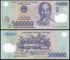2 X 500,000 Vietnamese Dong Banknotes 1,000,000 VND Vietnam (500000 X 2) 1000000 picture