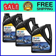 Mobil Delvac 1300 Super 15W-40 Diesel Oil 1 Gal 3-Pack Ships from USA picture