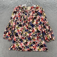 Maeve Anthropoligie Top Womens 4 Floral Blouse 3/4 Sleeve Ruffled Shirt picture