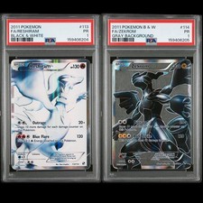 PSA 1 Sequential Reshiram Zekrom Black & White Full Art 113 114 2011 Pokemon PR picture