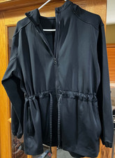 LULULEMON Women's Gotta Hustle Jacket Black Hooded Cinch Waist Pockets SIZE 8 picture