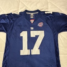 Reebok NY Giants #17 Plaxico Burress Super Bowl XLII Blue Jersey Men’s Large picture