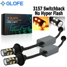 2X 3157 3156 Switchback LED Turn Signal Light DRL Bulbs 4157na 3457a White Amber picture