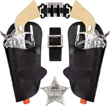 ArtCreativity Cowboy Toy Gun Holster and Belt Set for Kids, 2 one size, Black picture