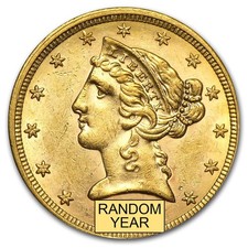 $5 Liberty Gold Half Eagle AU (Random Year) picture