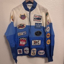 Vtg 70s Mike Kasinos Racing Jacket Patch Ascot Riverside Ontario Speedway Mens M picture