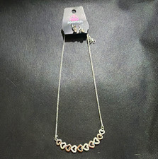 Paparazzi White Heart Rhinestone Necklace & Earrings Set picture