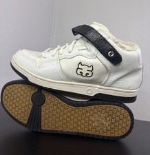 Vintage iPATH Locust White Leather Skate Shoes Size 12 Faux Fur Lined Rare Mid picture