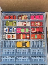 13 Vintage 1970s Diecast Super Fast Matchbox Cars,1971 Carrying Case,4 Trays picture