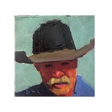 Original Painting Cowboy Portrait Western Art Impressionist Dixon Style Signed picture