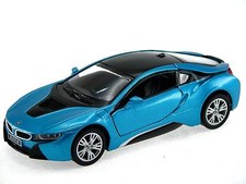 Kinsmart BMW i8 2 Door Coupe 1:36 Diecast Model Toy Car Pull Action New- Blue picture
